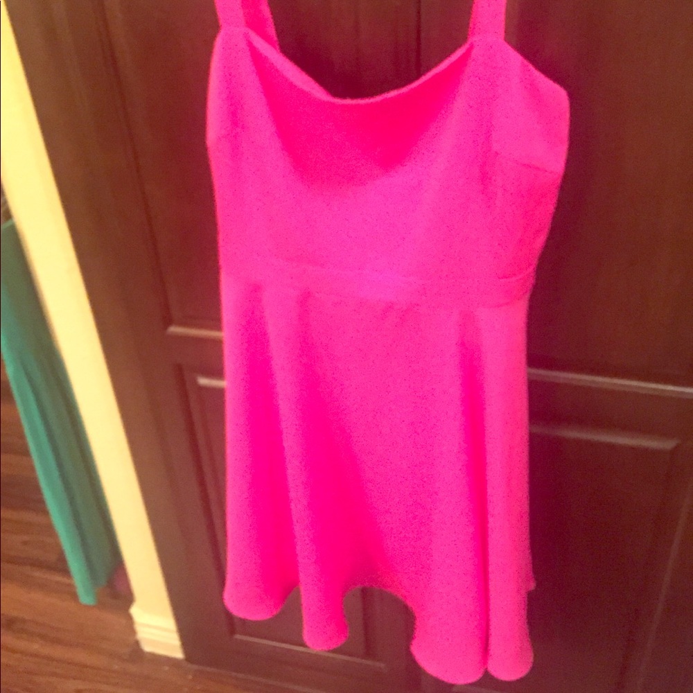Flirty Neon Barbie Pink Twirl Dress